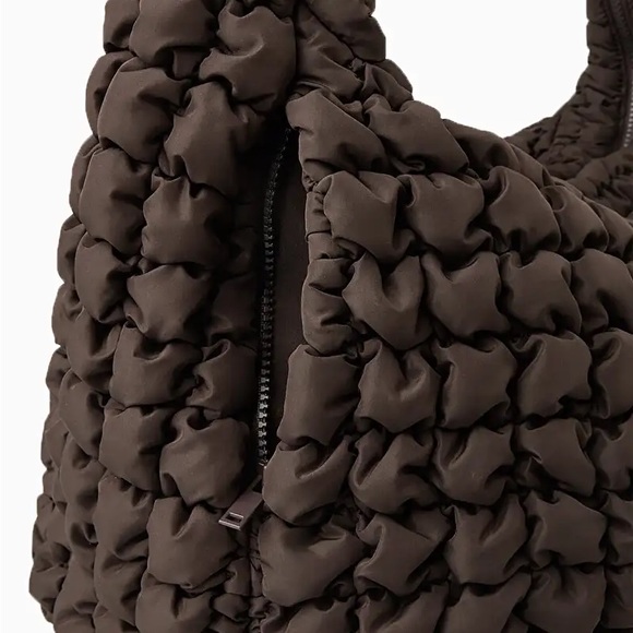 COS Quilted Oversized Shoulder Bag in Dark Brown New with Tags - Picture 4 of 5